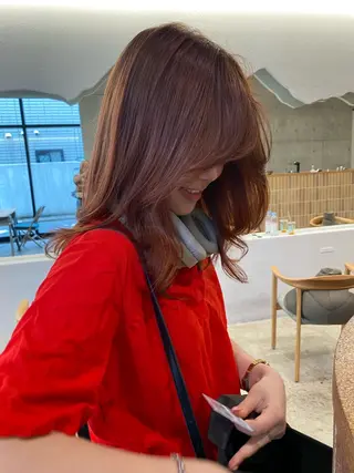 ミディアム カラー レイヤー/柔色 カラー/SAkiのヘアスタイル