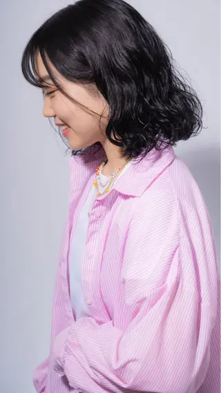 ミディアム パーマ いろあそび所属・カットモデル無料✨ 募集中✂️みなみ♥️のヘアスタイル