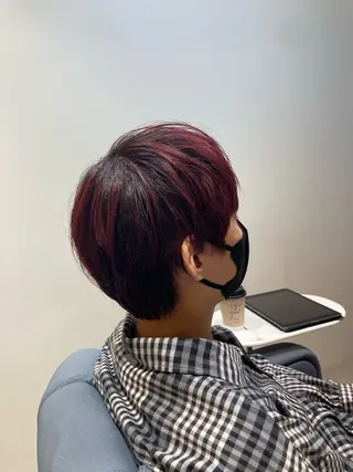 カラー メンズ ピンクカラー🎀 米津 美佑のヘアスタイル