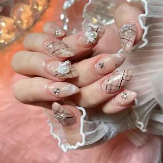 ネイル 23時まで❤︎韓国、 ワンホンネイルのネイルデザイン