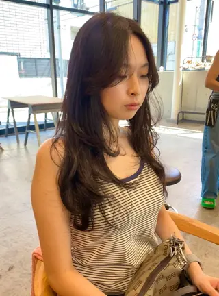 ロング カラー レイヤー/韓国ヘア/ 梅田/中崎町のヘアスタイル