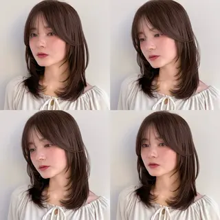 ミディアム 似合わせ/ベージュ /レイヤー/りほ🤍のヘアスタイル