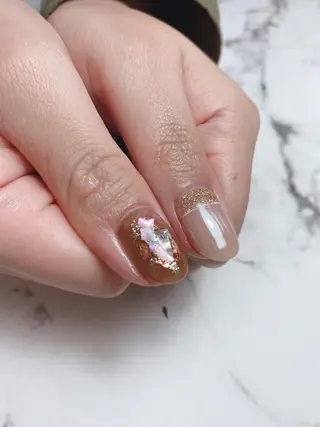 セミロング ネイル 石原 夕華のネイルデザイン