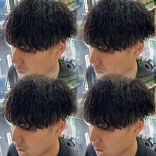 ミディアム メンズ 焼津メンズパーマ特化 大石雄生のヘアスタイル
