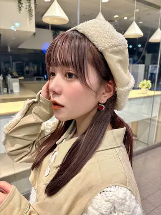 ミディアム カラー パーマ レイヤー／似合わせ TAKUYAのヘアスタイル