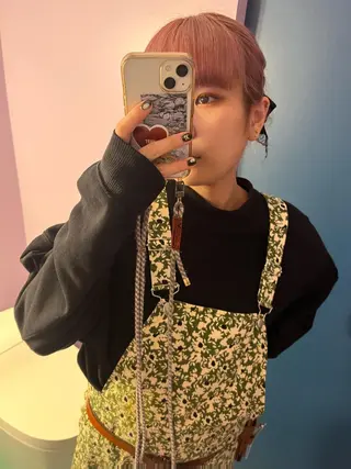 セミロング カラー パーマ ヘアアレンジ キッズ デザインカラー 原宿/キシタのヘアスタイル