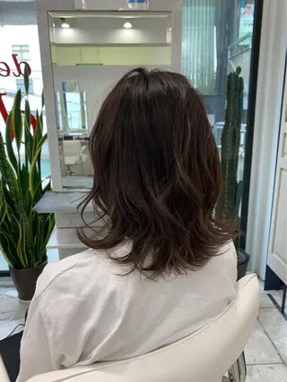 ミディアム カラー パーマ ヘアアレンジ 🧸縮毛矯正特化 金澤 彩香🎀のヘアスタイル