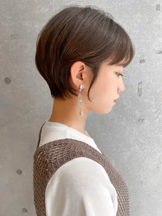 ショート ショート/ボブ/ 白髪ぼかし/しんやのヘアスタイル