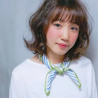 ミディアム カラー パーマ 髪質改善、エクステ 山口卓哉のヘアスタイル