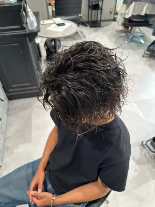 ミディアム パーマ ヘアアレンジ メンズ NEXT NEO所属・メンズヘア静岡 ✂︎Ryuheiのヘアスタイル