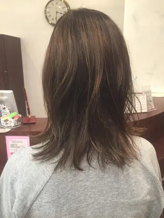 ミディアム 所渉/韓国レイヤー /ウルフカットのヘアスタイル