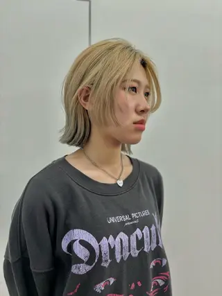 ショート カラー 顔周りカット/透明感 カラー/rioのヘアスタイル