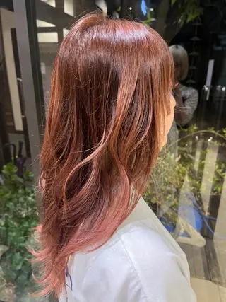 セミロング 赤み消しカラー 🩵かりんのヘアスタイル