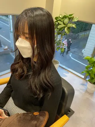 ロング 韓国風/オシャレ /縮毛矯正/滝口琴未のヘアスタイル