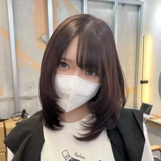 ミディアム カラー パーマ ブリーチなし/ ベージュ/akiraのヘアスタイル