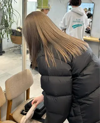 ミディアム カラー オリーブ/縮毛♡ Natsuno🩰のヘアスタイル