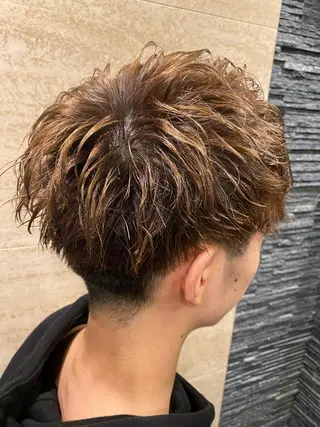 ショート パーマ メンズ 浅見 天翔のヘアスタイル