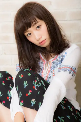 ミディアム 💎小顔前髪&髪質 改善カラー💎片桐のヘアスタイル