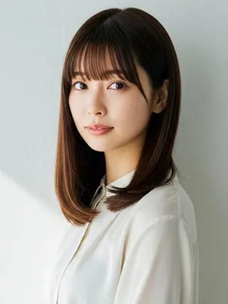 ミディアム サラ艶髪が得意/ 新崎CRISTINAのヘアスタイル