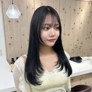 ロング カラー 韓国ヘア/髪質改善/ レイヤー/ブラウンのヘアスタイル