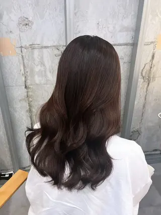 セミロング カラー パーマ ブリーチなし/ ベージュ/akiraのヘアスタイル