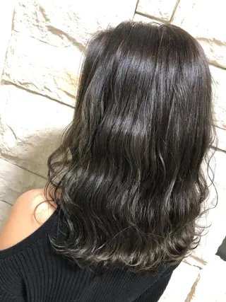 セミロング カラー ヘアアレンジ メンズ キッズ ネイル マツエク・マツパ GO TODAY SHAiRE SALON所属・透明感カラー🤎 ゆりのヘアスタイル