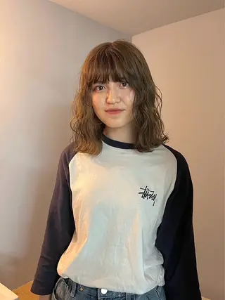 ミディアム カラー カットモデル/ ハイトーン/ゆうあのヘアスタイル