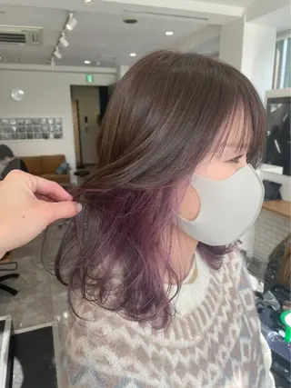 ミディアム カラー JIL BLAN 京都所属・RU RIのヘアスタイル