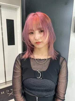 ミディアム カラー 韓国ヘア/ハイトーン RYUSEIのヘアスタイル