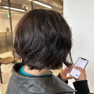 ショート パーマ 髪質改善/縮毛矯正/ 透明感カラーYUMAのヘアスタイル