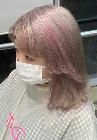 セミロング カラー 💗💗韓国レイヤー yu-ki💗💗のヘアスタイル
