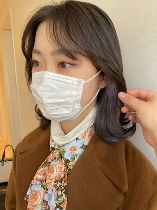 セミロング カラー nono/パーマ /顔まわりカット🐈のヘアスタイル