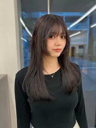 セミロング カラー 柔らかブラウン/顔周 りレイヤー♡ユウシのヘアスタイル