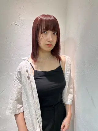 ミディアム カラー REINA☁️透明感 カラー/ぷつっと♡のヘアスタイル