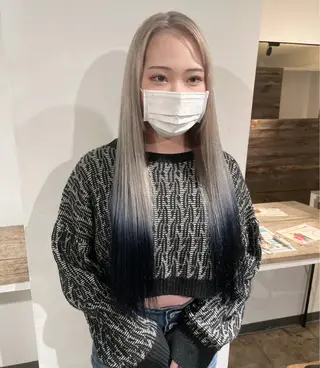 ロング カラー ✨艶ブリーチカラー ✨四ノ宮裕己のヘアスタイル