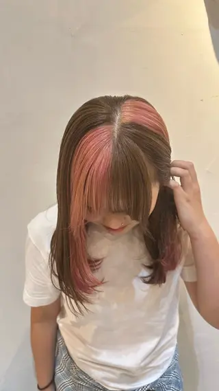 ミディアム カラー 横浜美容室 LINE/AI🌱のヘアスタイル