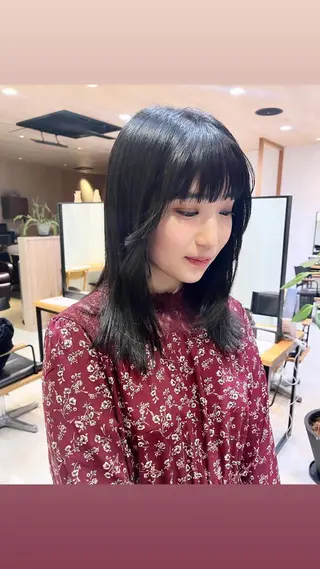ミディアム 産休中です 艶カラー♡オカのヘアスタイル