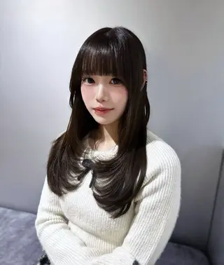 セミロング 髪質改善/透明感ヘア にちか🐰のヘアスタイル