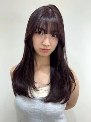 セミロング カラー 似合わせhair /モガミユナ🎀のヘアスタイル