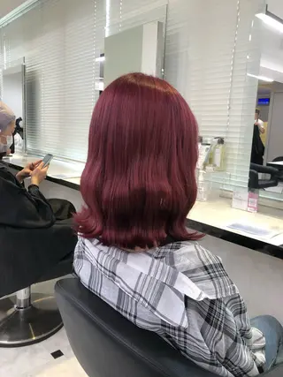 セミロング カラー ガーリー♡女の子っぽ ヘア♡ピンクカラー♡のヘアスタイル