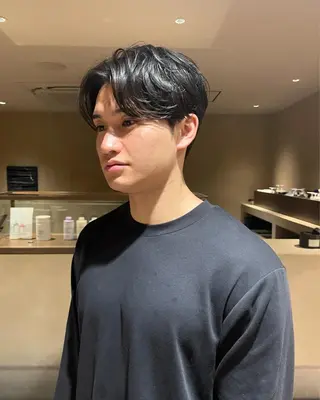 ショート パーマ メンズ men's美容師✂︎ ROW徳田浩二のヘアスタイル