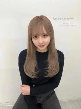 ロング 柔らかオリーブ🌿‬ Himari🌻のヘアスタイル