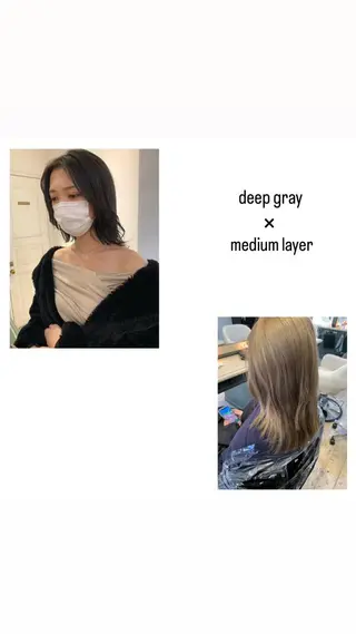 ミディアム カラー パーマ ヘアアレンジ メンズ キッズ ネイル マツエク・マツパ アイブロウ rewards成城学園前店所属・hiro【沿線で叶う 似合わせhair】のヘアスタイル