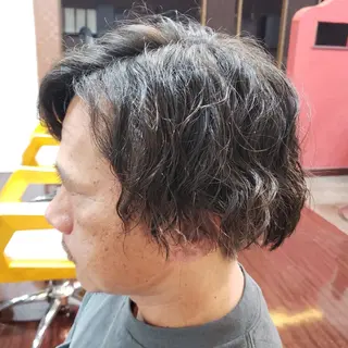 メンズ パーマ Well‘s黒木🌿 レイヤー💎寒色のヘアスタイル