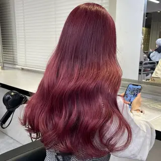 ロング カラー メンズ 💗愛され暖色💗 ピンク/レッド💗のヘアスタイル