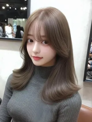 カラー セミロング ユイ☆ハイトーン ☆ブリーチデザインのヘアスタイル