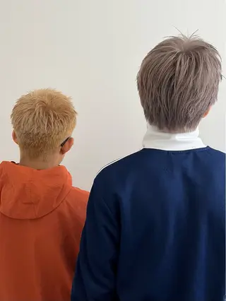 ショート カラー メンズパーマ/ メッシュ📍ユリのヘアスタイル