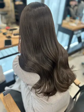 ロング 女性らしいモテヘア 韓国ヘアhikariのヘアスタイル