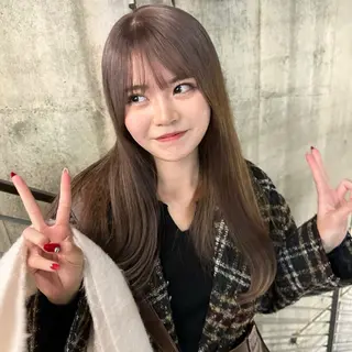 セミロング カラー ヤスドミ ケイスケのヘアスタイル