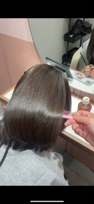 ミディアム ブリーチ/縮毛矯正/ 韓国/💗ホノカ💗のヘアスタイル